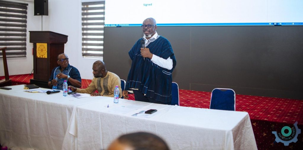 Chairman of the Engineering Council, Ing. Dr. David Sitsofe Addo delivering his opening remarks before the swearing-in