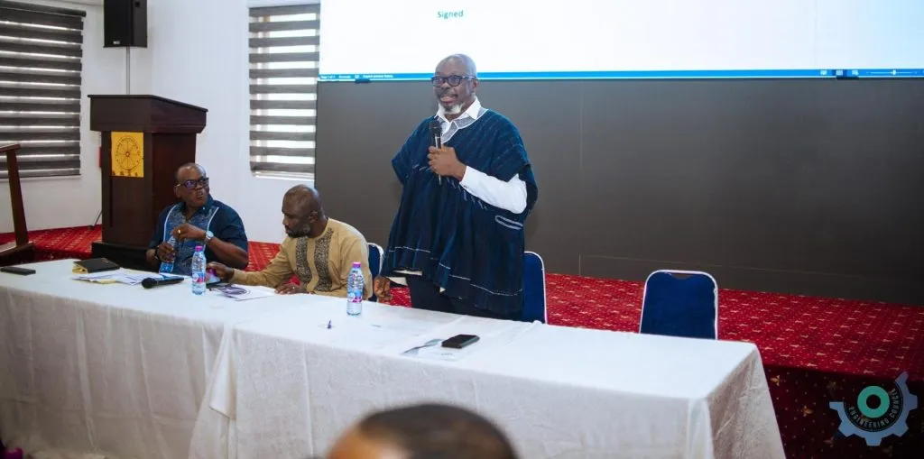 Chairman of the Engineering Council, Ing. Dr. David Sitsofe Addo delivering his opening remarks before the swearing-in